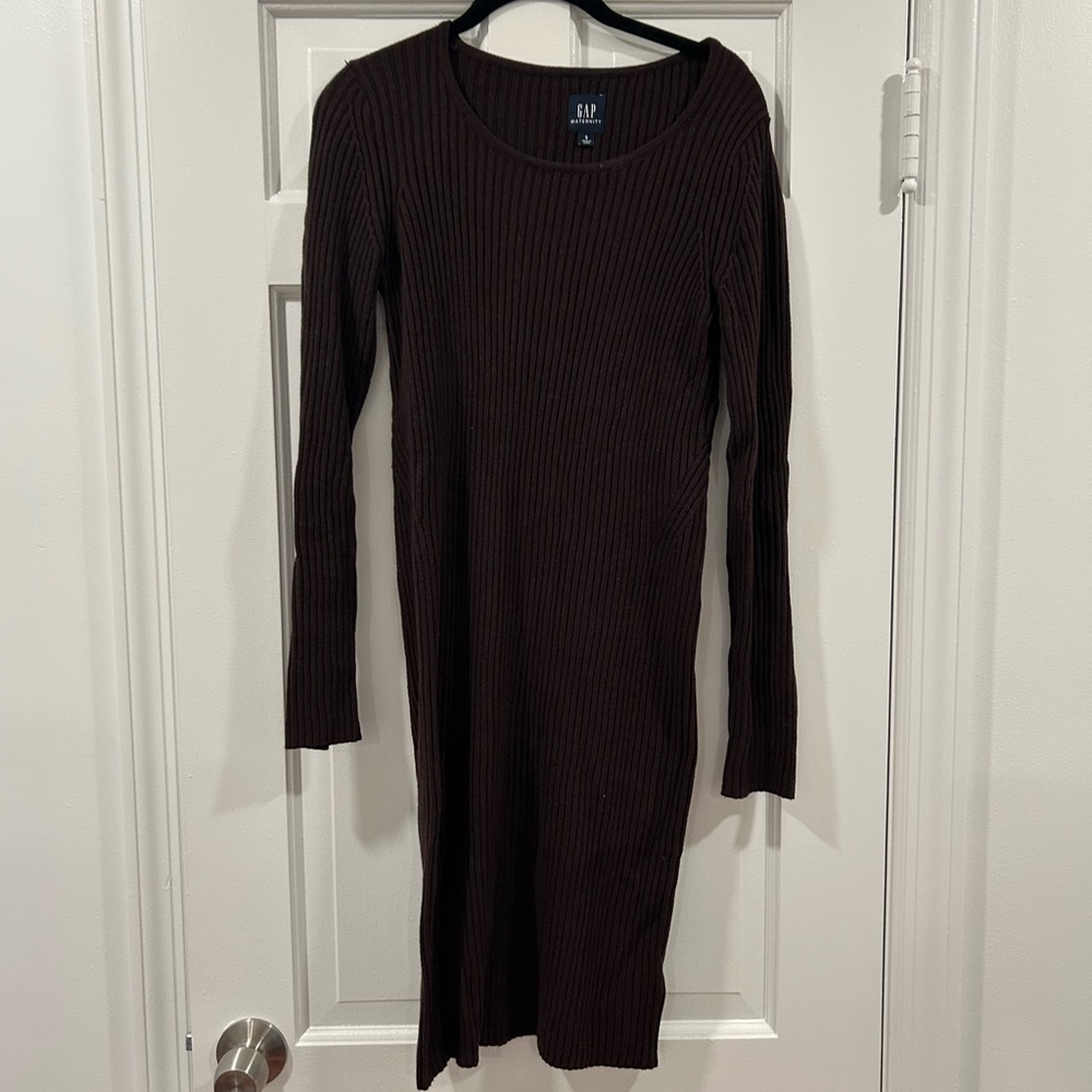 Gap Maternity brown CashSoft ribbed dress